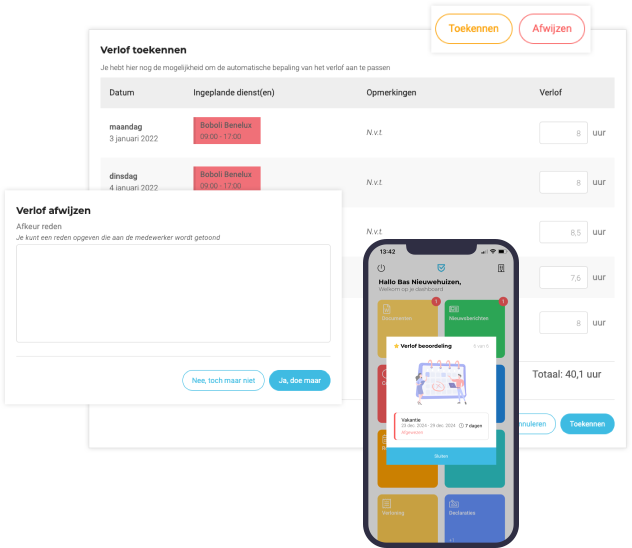 Goedkeuren verlofaavragen